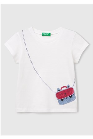 Benetton Beyaz Kız Bebek Tshırt