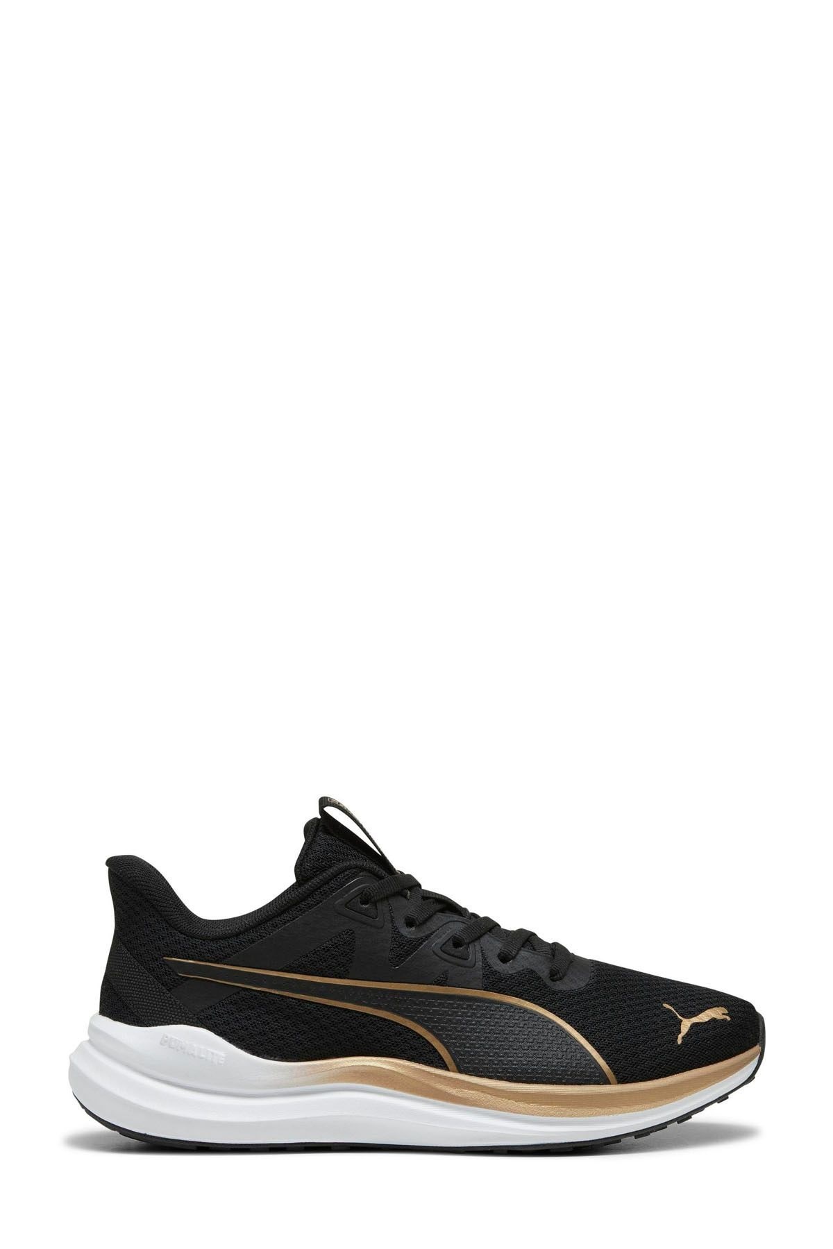 Puma Reflect Lite-Puma Black-Puma Gold Siyah Kaıdn Günlük Spor Ayakkabı Siyah