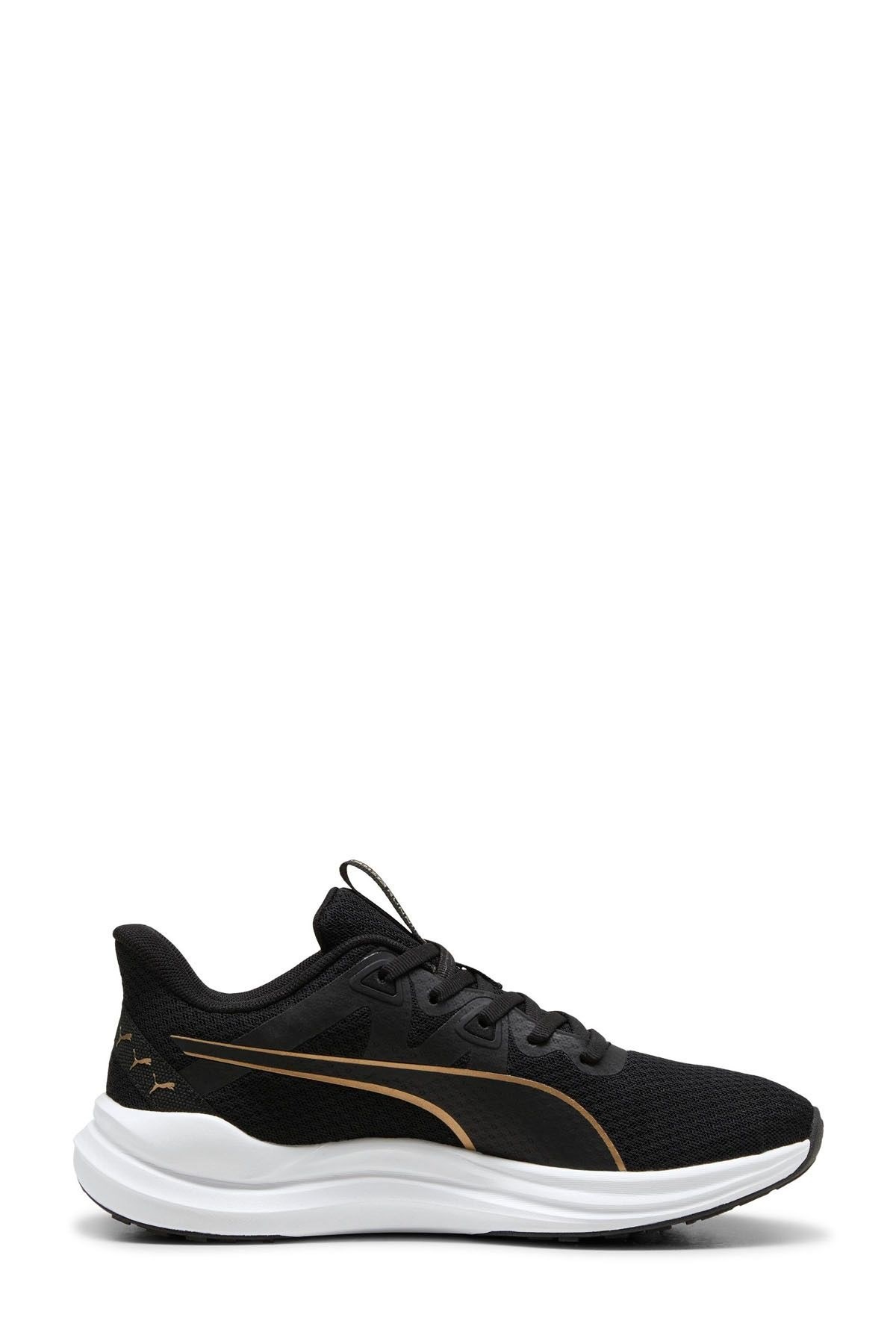 Puma Reflect Lite-Puma Black-Puma Gold Siyah Kaıdn Günlük Spor Ayakkabı Siyah