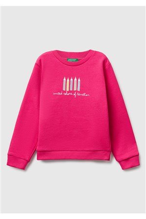 Benetton Kız Bebek Fuşya Sweatshırt