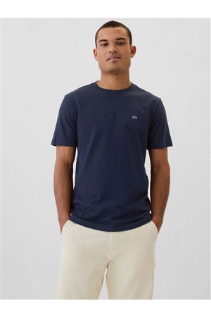 Gap V-Frch Everyday Soft Mıcro Logo Crew Lacivert Erkek K.Kol Tshırt