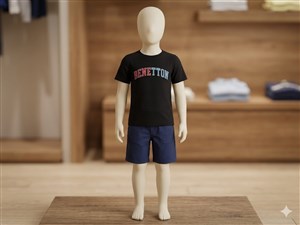 Benetton Erkek Çocuk Siyah Tshirt