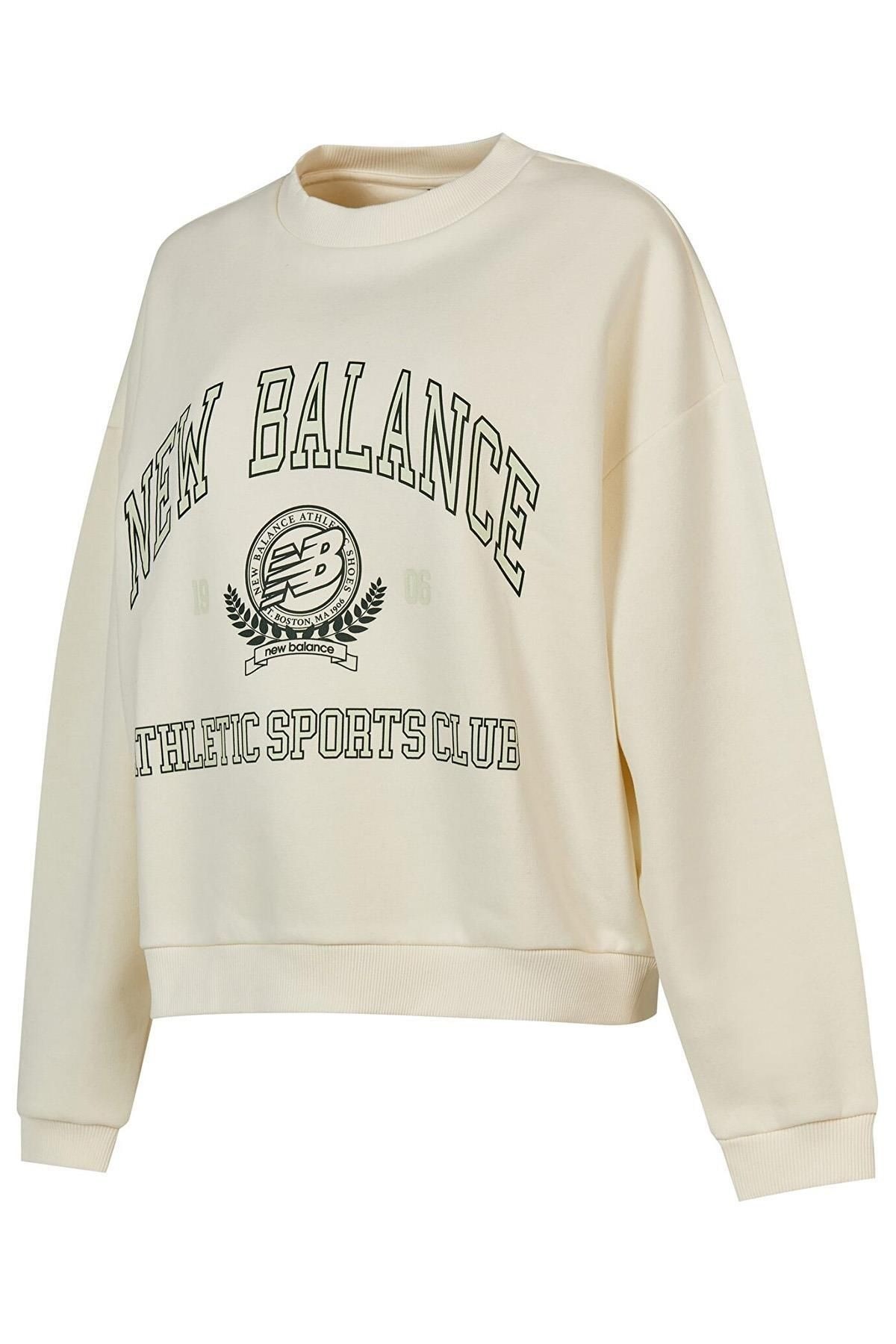 New Balance Lifestyle Erkek Sweatshirt Beyaz